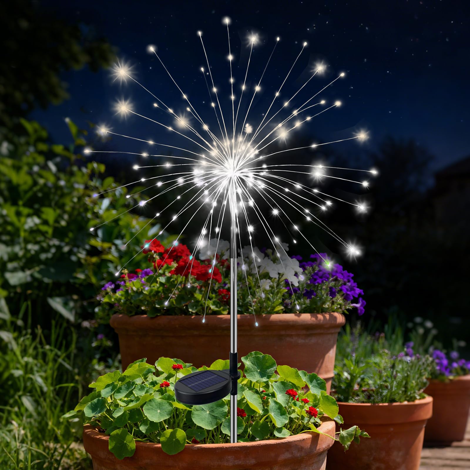 Firework Fairy Lights · Solar Powered · IP65 1 Pack Cool White