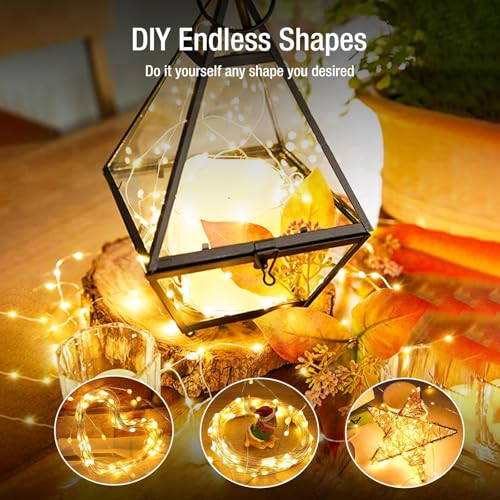 DIY decoration using battery fairy lights in a glass jar, creative craft project