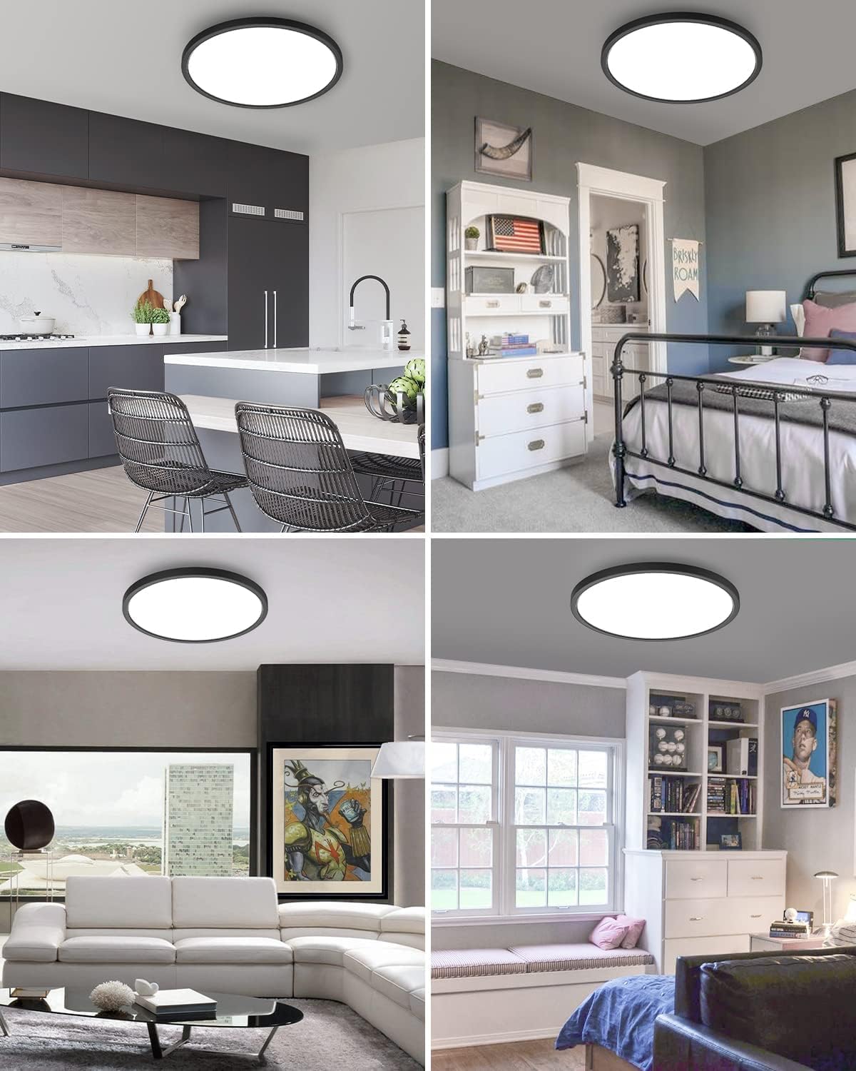 applications of the 12 inch LED ceiling light in living room and hallway