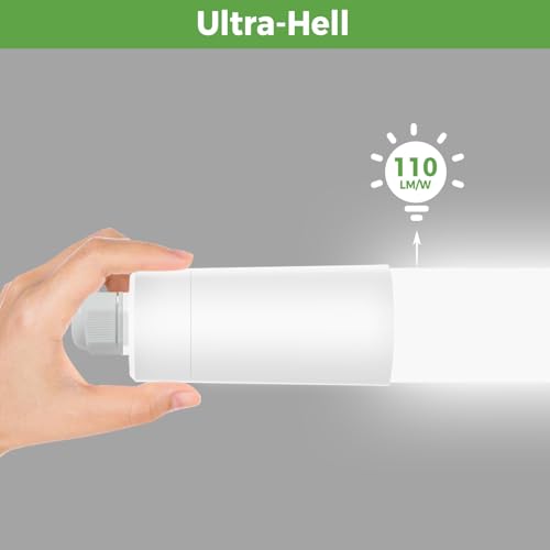 Ultra bright 1960LM output from 18W LED strip light for garage or workshop