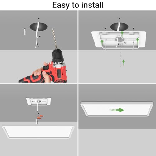 LED Flat Panel Light with Remote 22.8x7.8 Inch, 32W 3500LM 3000K-6500K Color Temperature, Dimmable Flush Mount Ceiling Light Fixture for Kitchen Bedroom Garage #3
