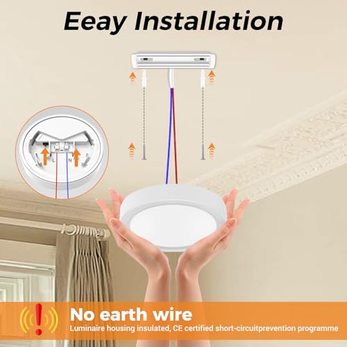 12CM Mini Bathroom Light, 3000K/4000K/6500K 3 Color Temperature, Waterproof IP44, Small, Round, Modern, 8W 800LM Flush Ceiling Light for Bathroom, Kitchen, Bedroom, Hallway-White #6