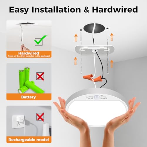 PIR motion detection with 120° angle and 3-4m sensing range