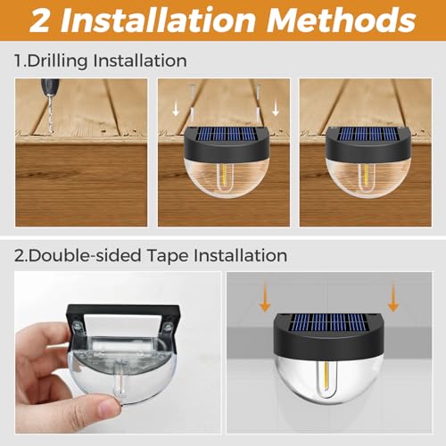 Two installation methods: screws and adhesive tape for easy mounting.