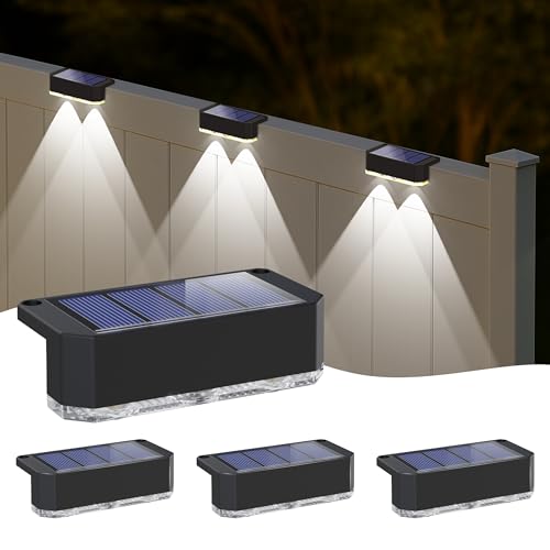 Solar Fence & Step Lights Waterproof Cool White
