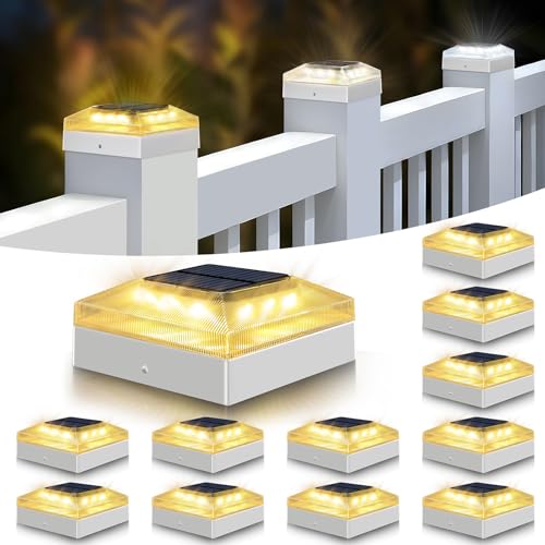 Solar Post Lights 3 Color Modes IP65 Waterproof (4x4 inch)