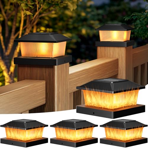 Solar Post Lights Flickering Waterproof Fit 4x4 3.5x3.5