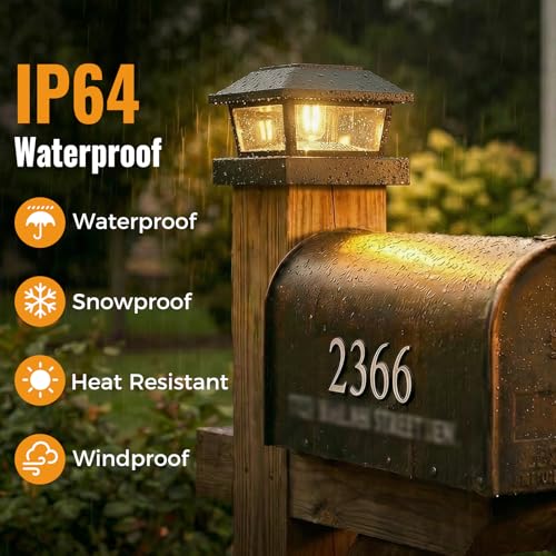 IP64 waterproof construction protecting solar post light from rain and dust