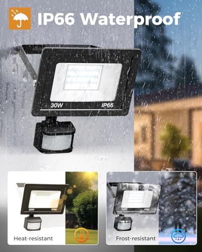 IP66 waterproof construction for outdoor security flood light