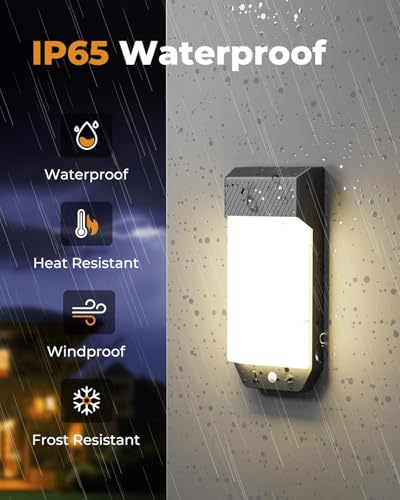 IP65 waterproof construction protects against rain and dust outdoors