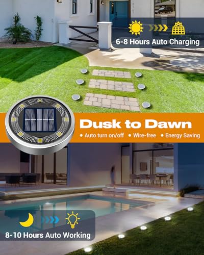 Solar ground light charging cycle from dusk to dawn with automatic on/off sensor