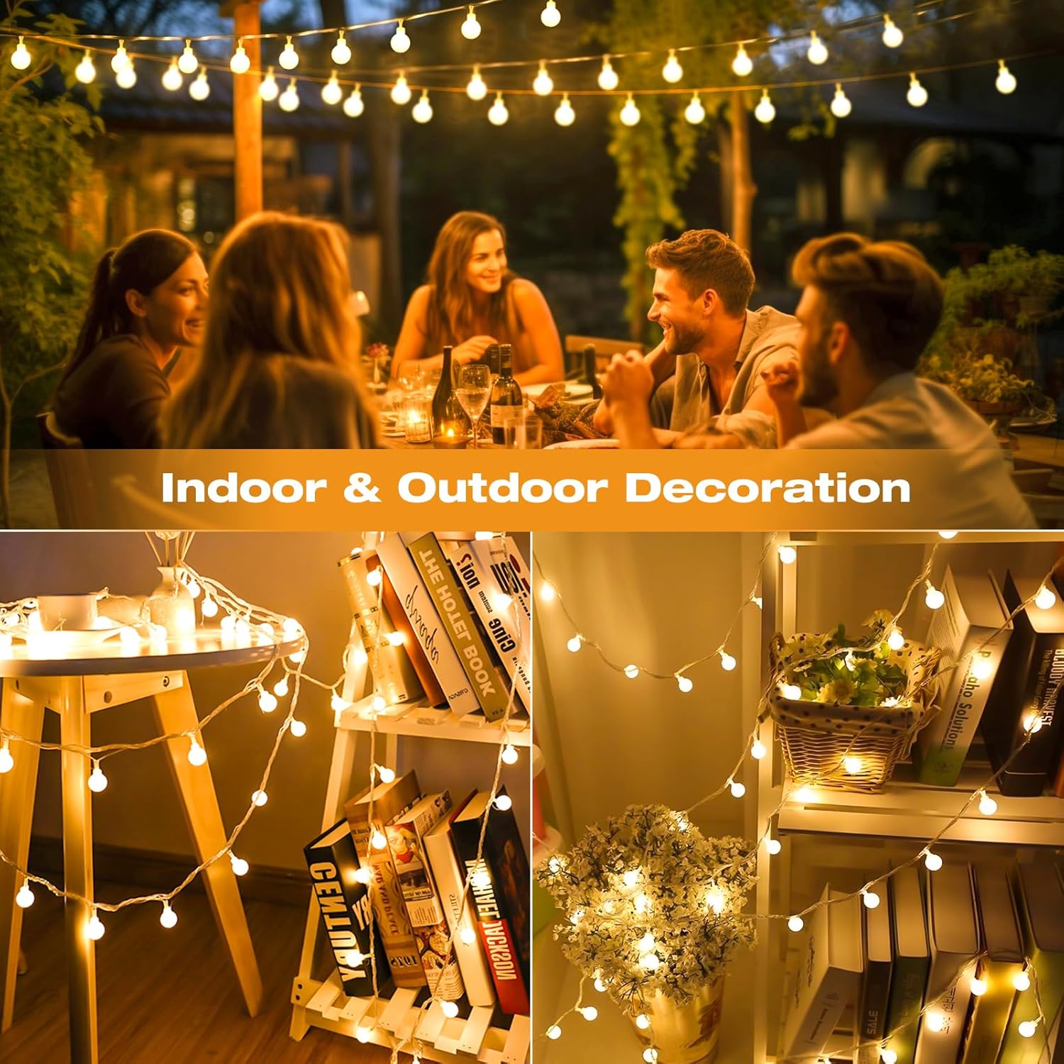 80 LED ball fairy lights used both indoors and outdoors