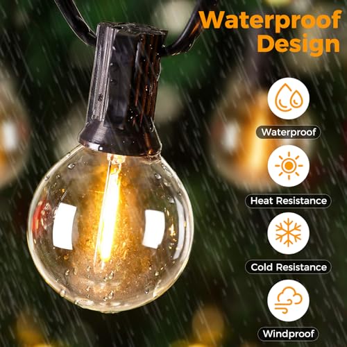 IP65 waterproof solar string lights with shatterproof plastic bulbs