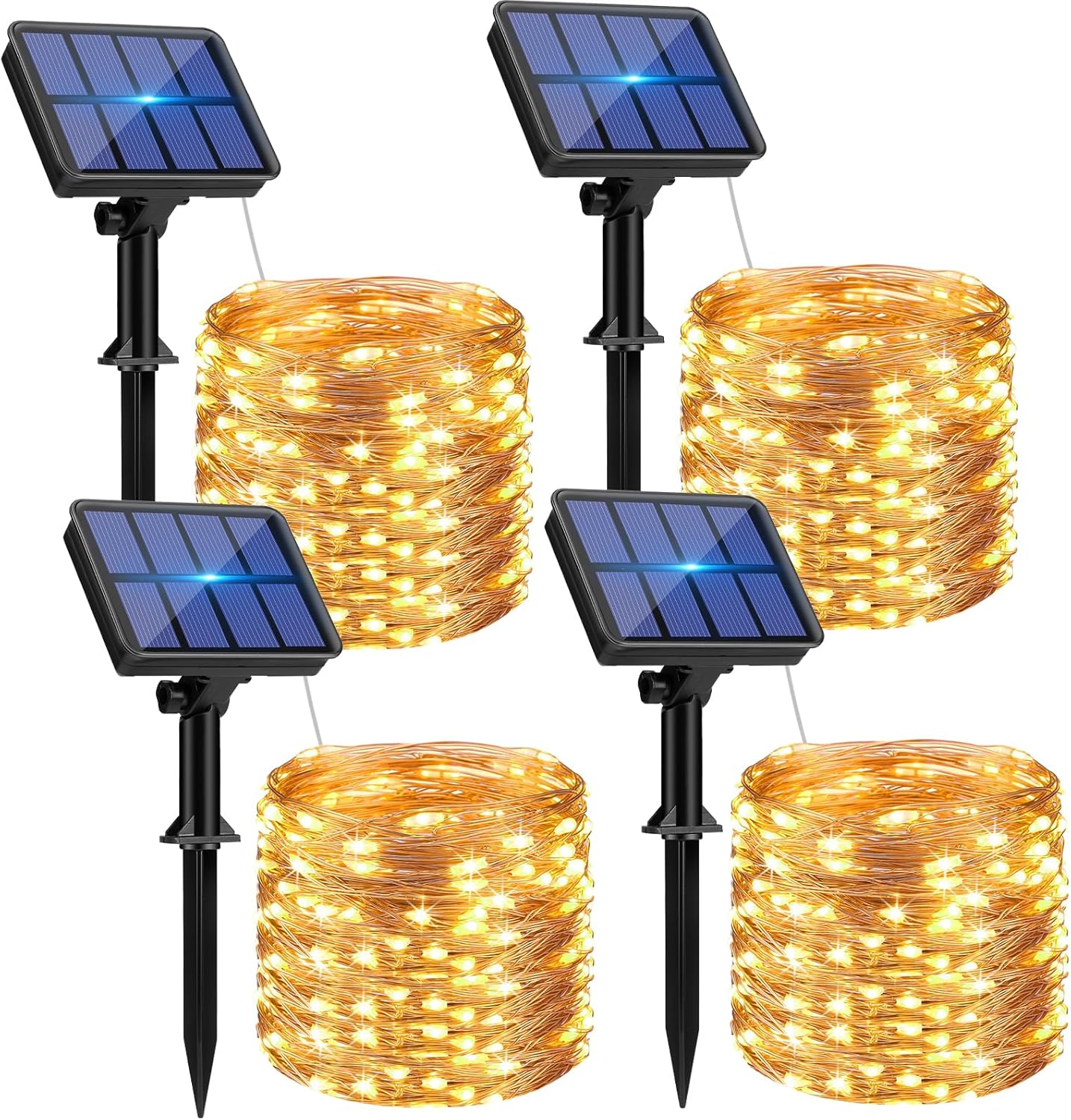 4 Pack Solar String Lights Outdoor 132FT 320LED