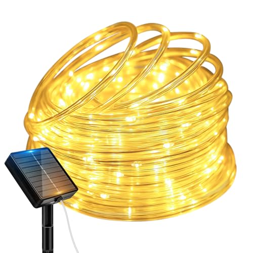 120LED 46FT Solar Rope Lights Outdoor Warm White-Fastlightinghub