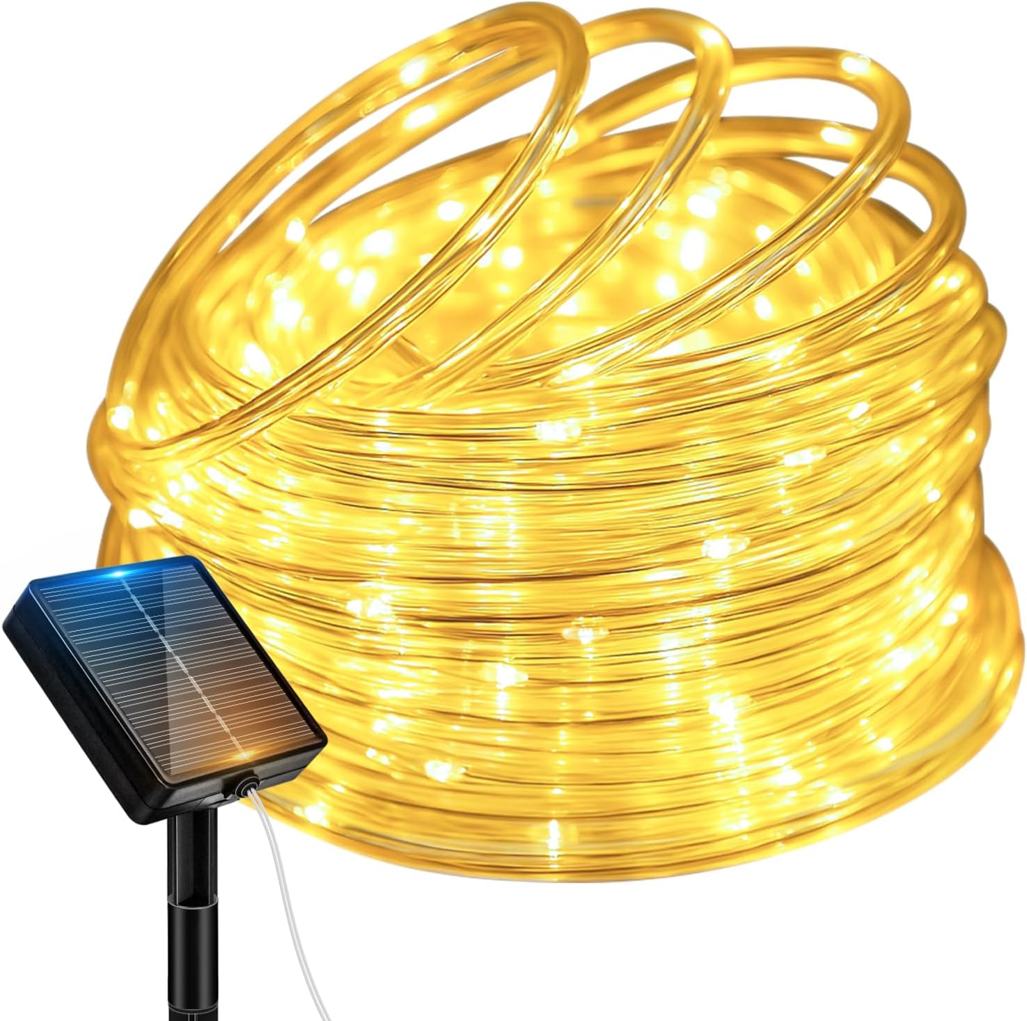 120LED 46FT Solar Rope Lights Outdoor Warm White-Fastlightinghub