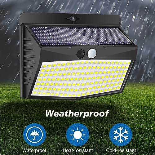 weatherproof rated IP65 construction for outdoor solar security lights