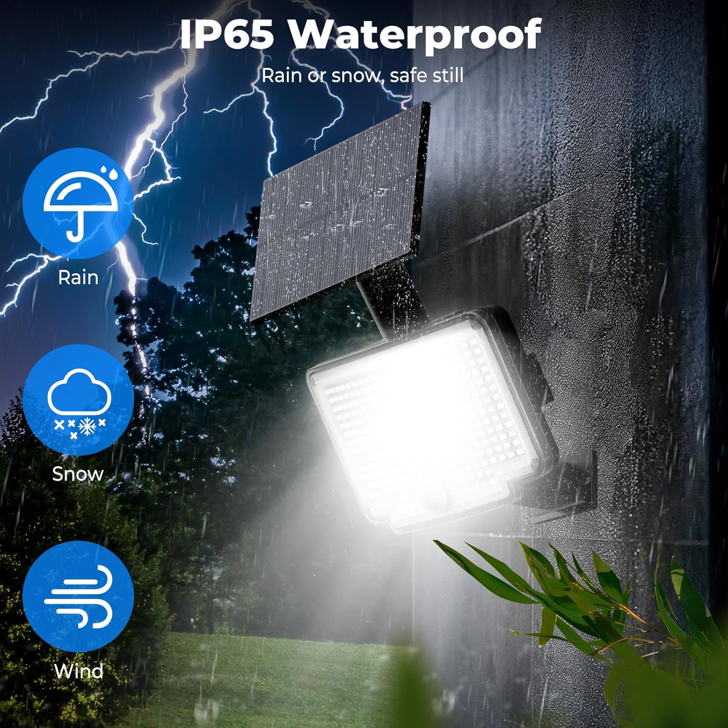 IP65 waterproof construction protecting against rain and dust