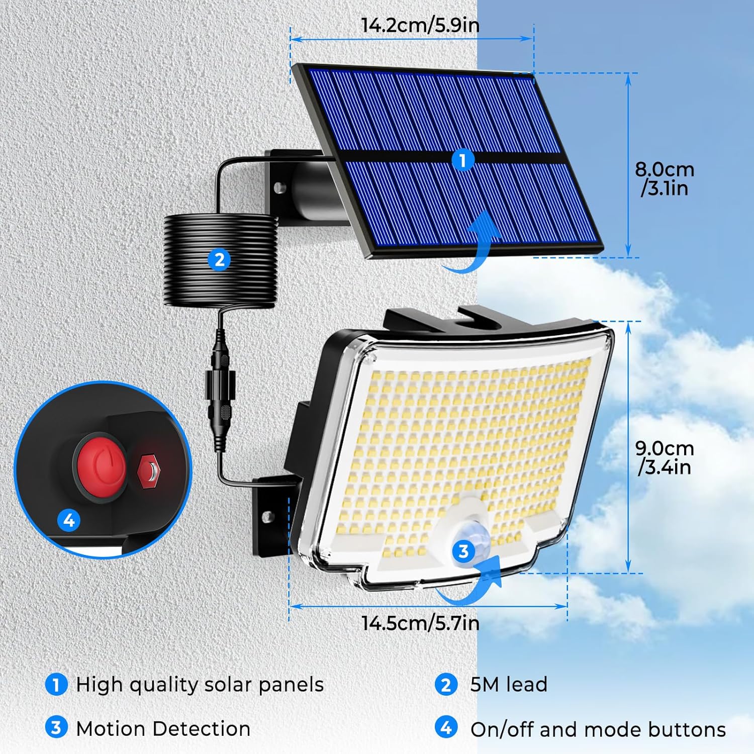 product size details with dimensions for installation planning